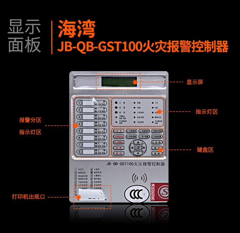 新疆海灣JB-QB-GST100新疆火災報警控制器顯示面板